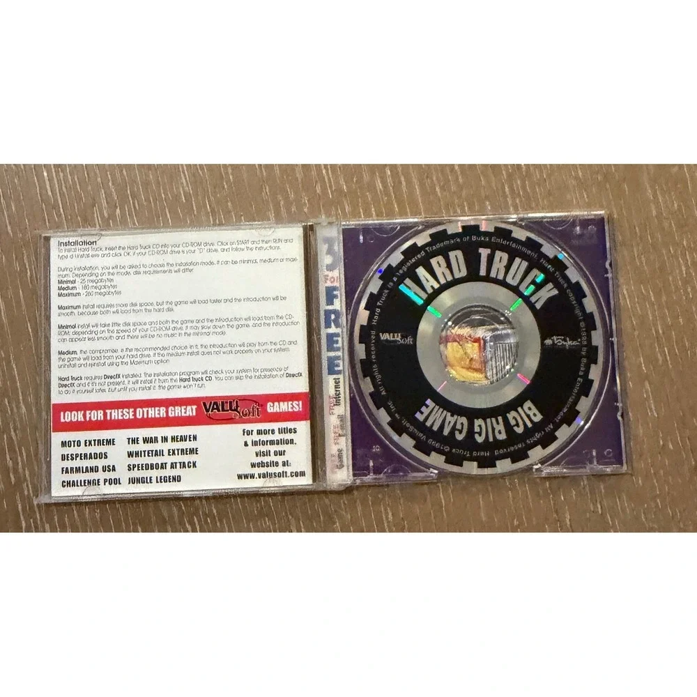 Hard Truck Windows 95 98 PC CD ROM ValuSoft Trucking Simulation Game Retro 1999